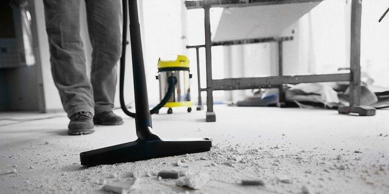 CMH Cleaning team removing construction dust after a renovation